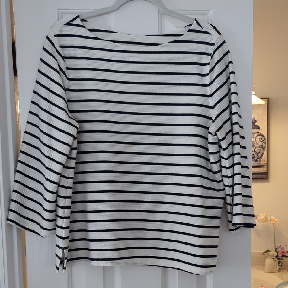 Old Navy Blue and White Boxy Blouse